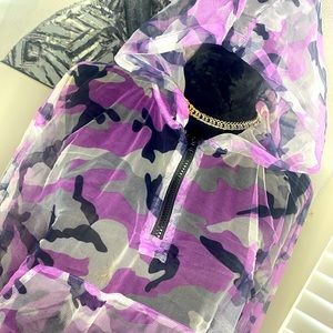 Lavender Sheer Camo Light Pull Over Hoodie 💜